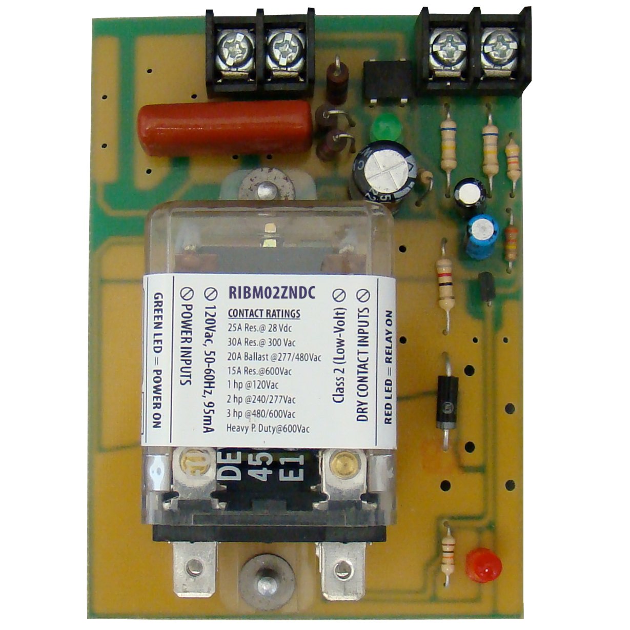 Panel Relay 4.000x2.875in 30Amp DPDT Class II Dry Contact Input 208