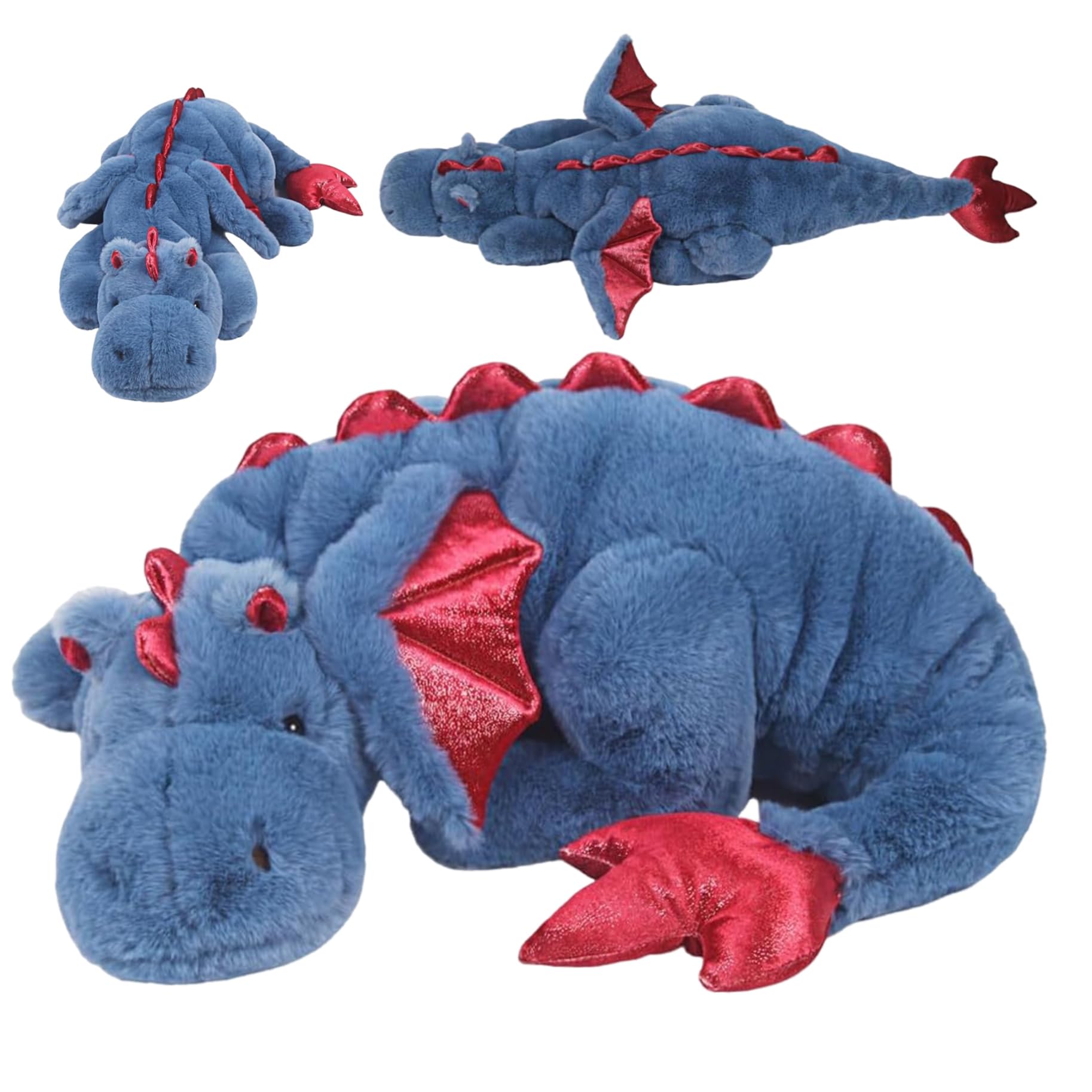 Peluche simpatico cartone animato di peluche drago da 43 pollici con ala gigante morbida decorazione per bambini blu