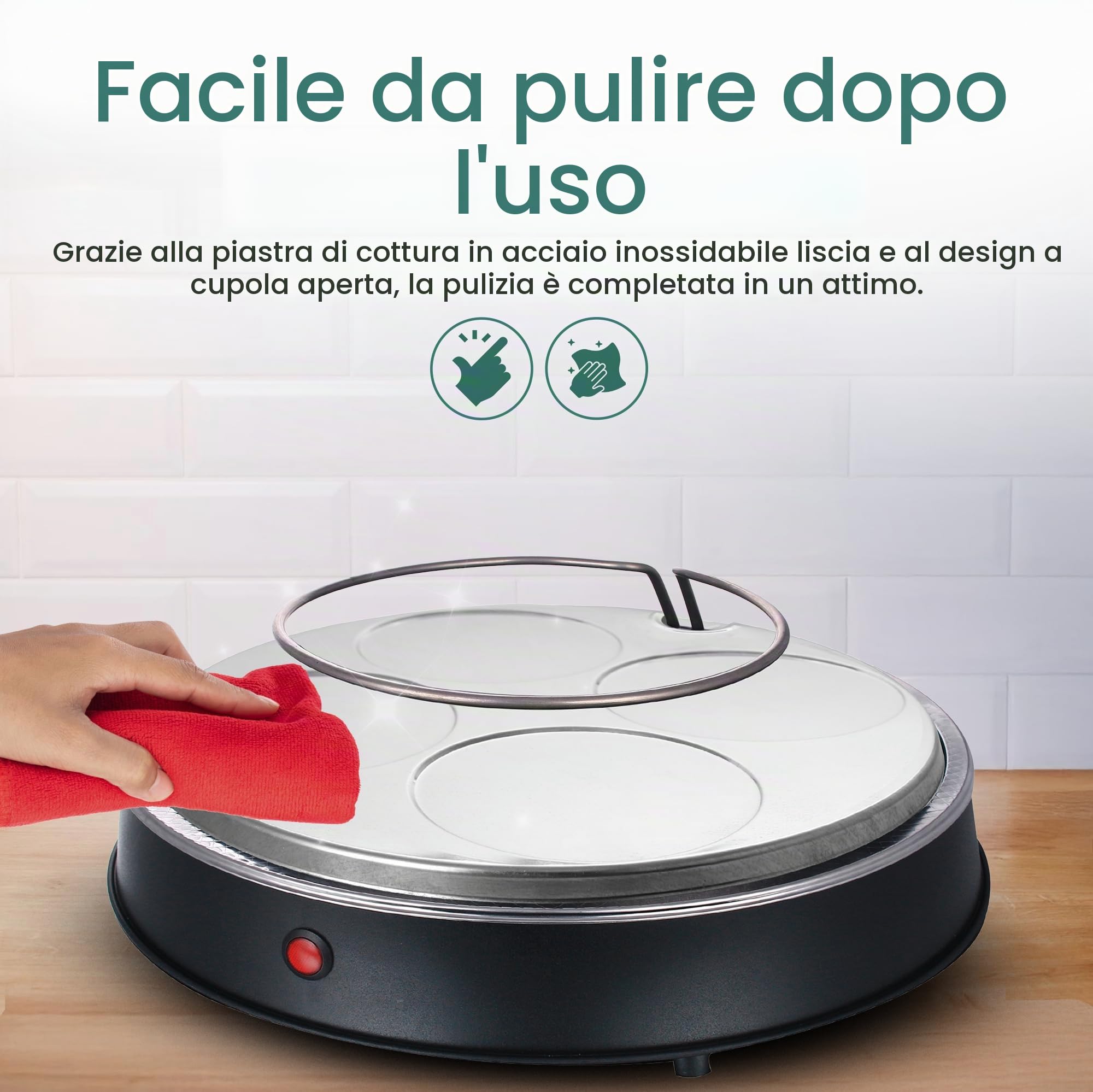 Emerio PIZZARETTE PO-115847.1 - Forno per pizza "PIZZARETTE l'originale, in terracotta fatta a mano, nuovo design PRE-BAKE, per mini pizza
