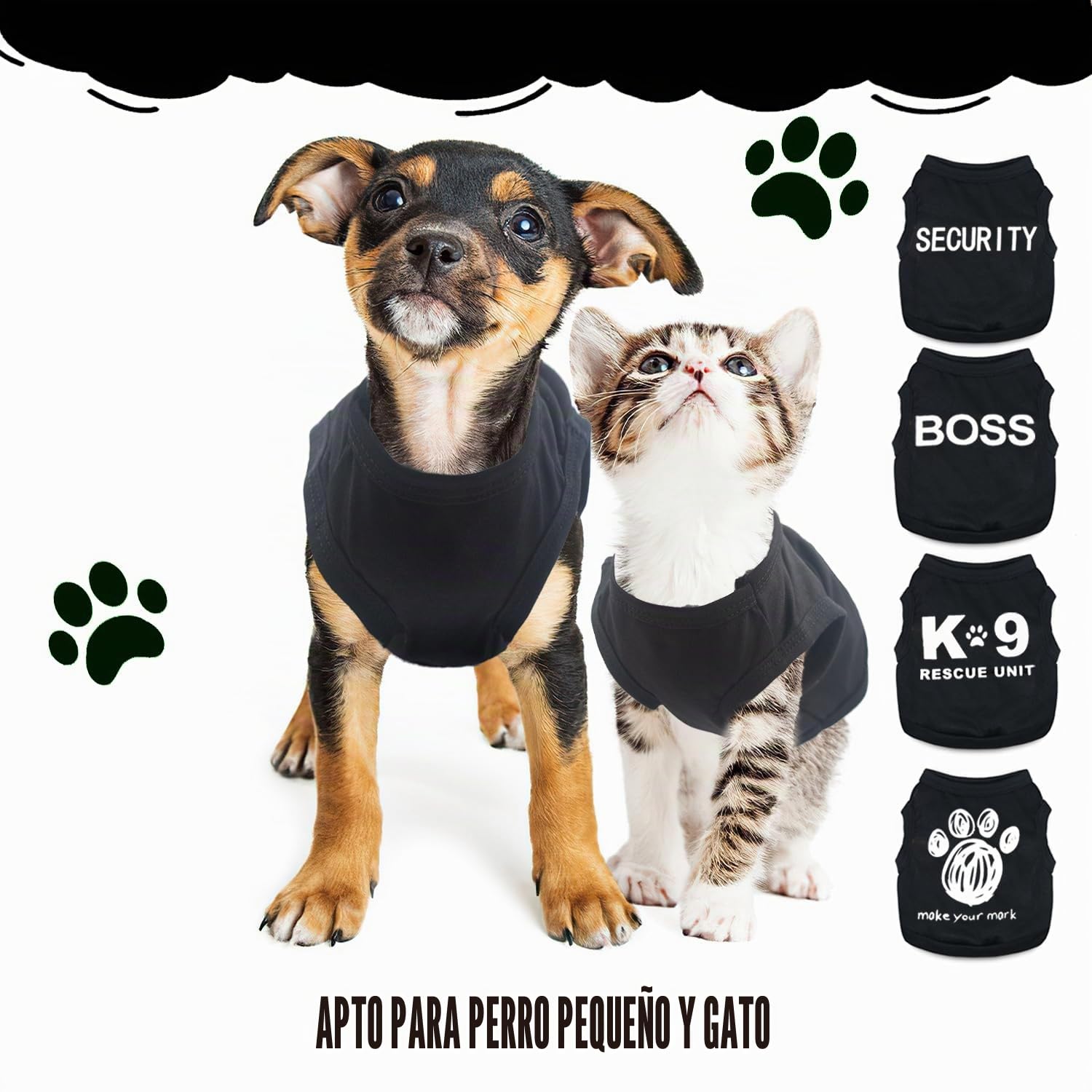Juego de 4 Prendas para Chihuahua - Ropa para Perros pequeños y Masculinos, diseño de Taza de té, Yorkshire, Primavera - Camisas de Seguridad para Mascotas - Ropa Suave para