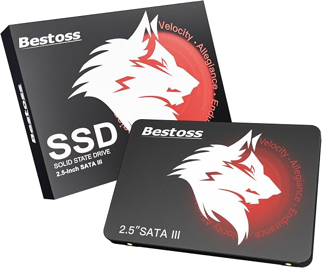 Bestoss 512GB SATA SSD for Pc or Laptop, 2.5" SATA SSD, SATA III 6Gb/s, Internal Solid State Drive, Up to 550MB/s, Computer Storage Upgrade for Office, Students, Home Entertainment