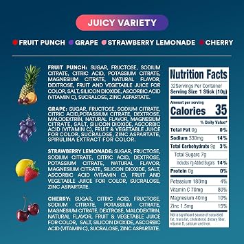 DripDrop Hydration - Electrolyte Powder Packets - Pina Colada, Mango, Acai, Passion Fruit, Grape, Fruit Punch, Strawberry Lemonade, Cherry - 64 Count