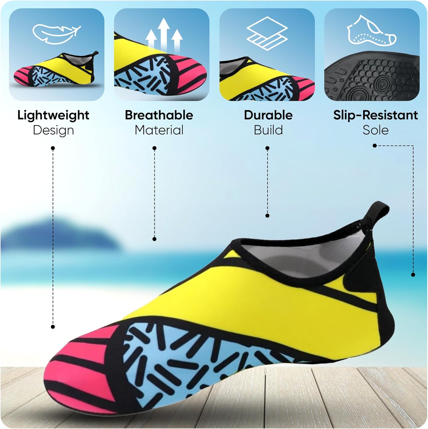 KAALFÖÖT Lightweight Water Shoes for All Ages – Travel Essentials for Beach Adventures, Quick-Dry Non Slip Shoes for Indoor & Outdoor – Comfortable Design for Men, Women & Kids - Image 3
