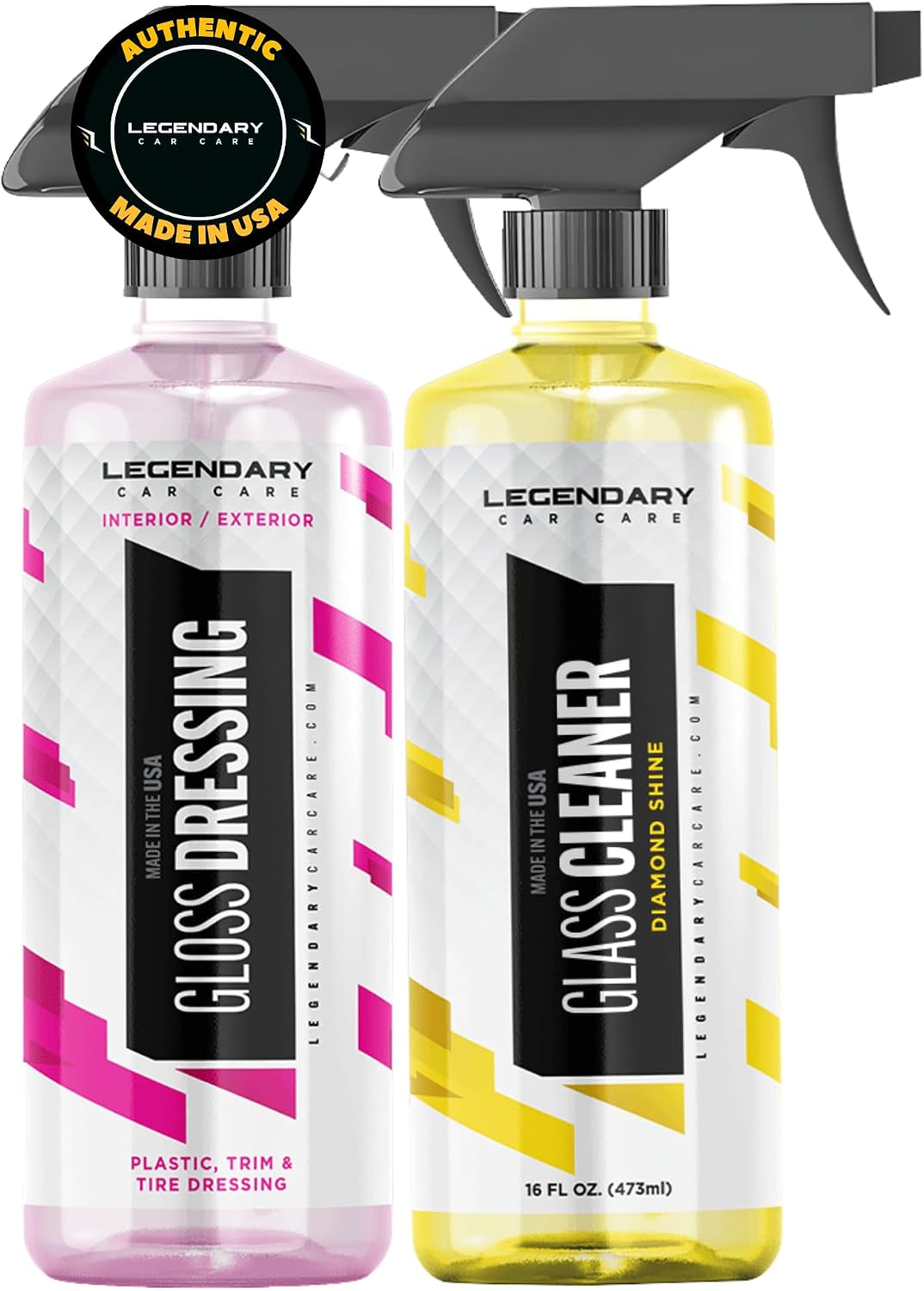 Legendary Car Care Bundle - Gloss Dressing 16oz & Glass Cleaner Spray 16oz
