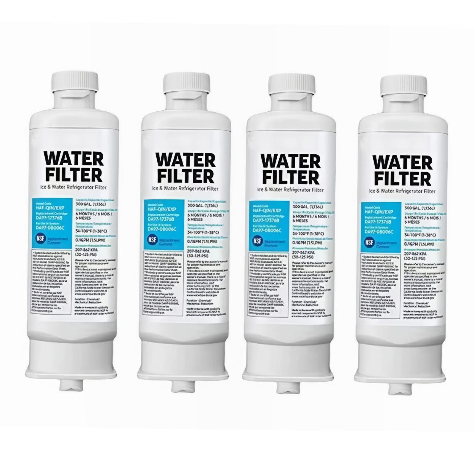 4 Pezzi Filtro Acqua Frigorifero Cartuccia Depuratore Sostituzione Compatta Compatibile Da97 17376b con Carbone Attivo Antiperdita Adatto a Uso