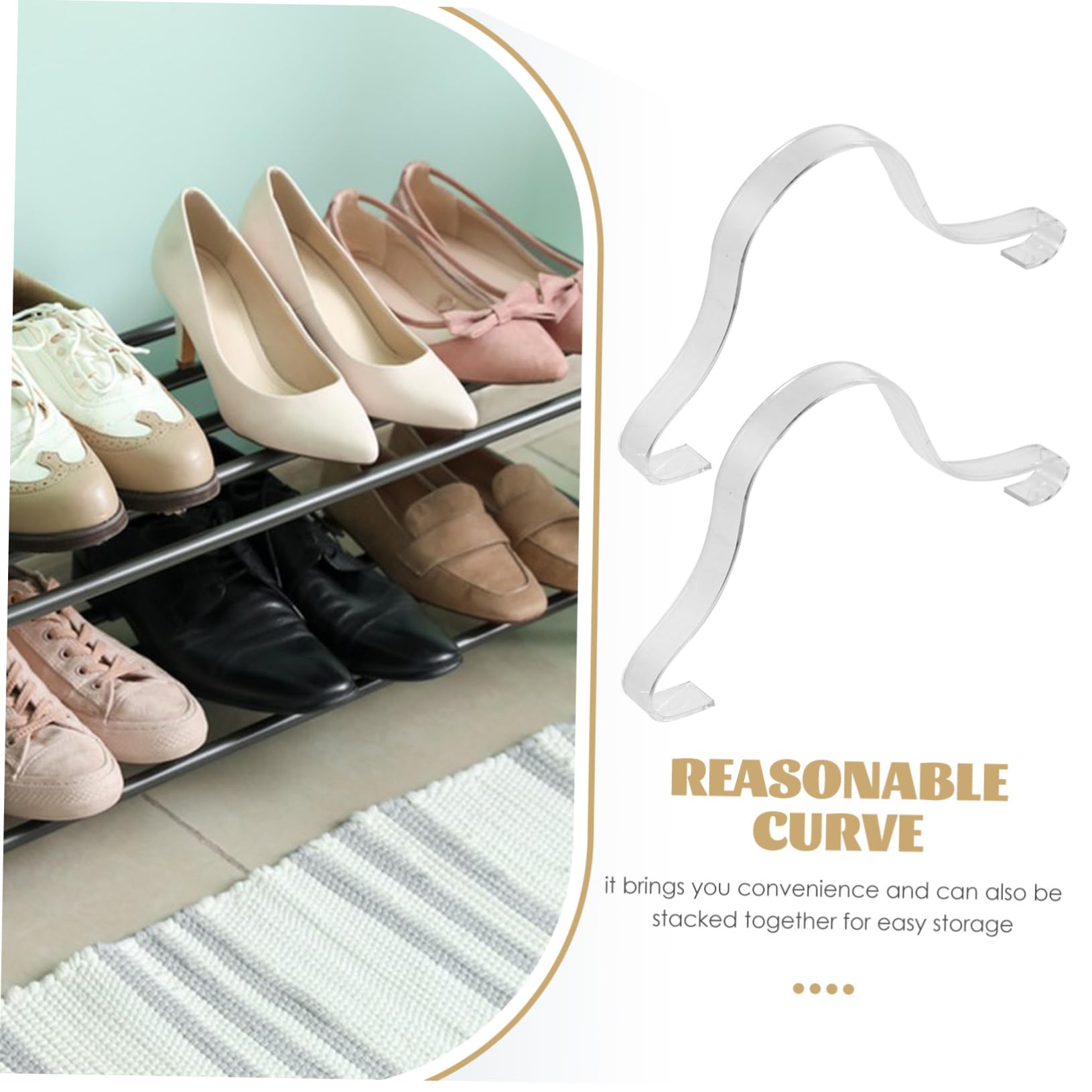 HOOTNEE Pack Acrylic Shoe Crease Protectors Stretcher for Sneakers Stuffer to Hold Shape Shoe Rack Stackable Display Stands