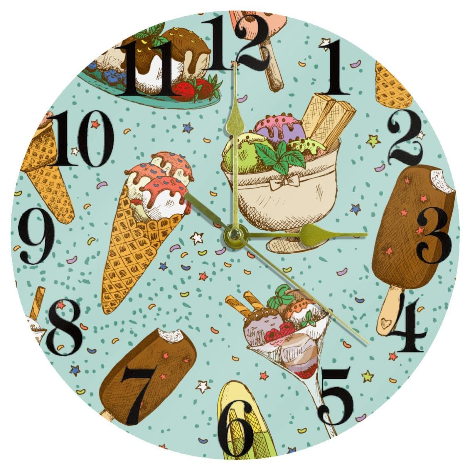 Horloge murale ronde quartz silencieuse pour cuisine et maison moderne