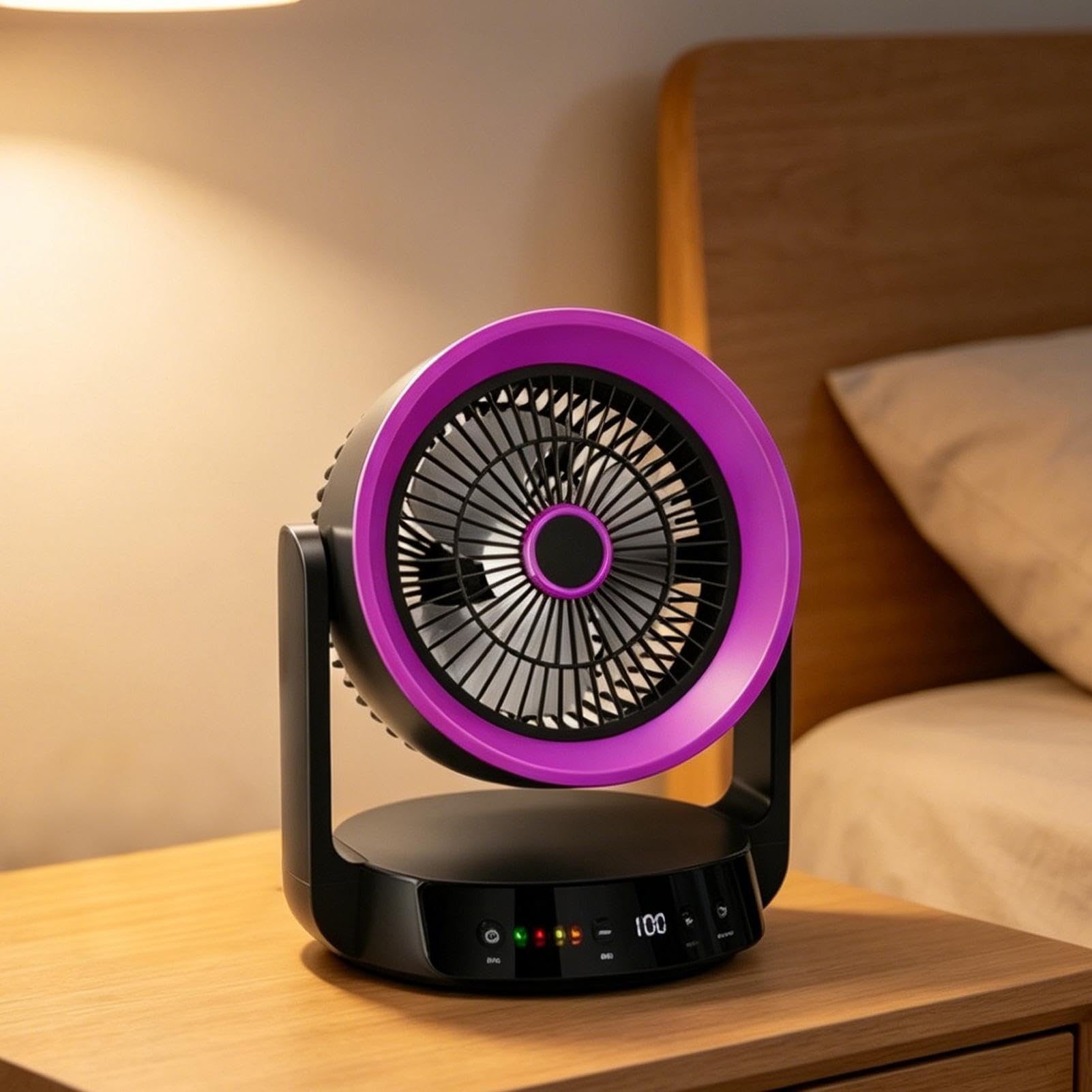 Ventilatore Da Tavolo Display digitale, velocità regolabile, ricaricabile | ventilatore da tavolo silenzioso Per Comodino Cucina Soggiorno Ufficio Domestico Studio Dormitorio