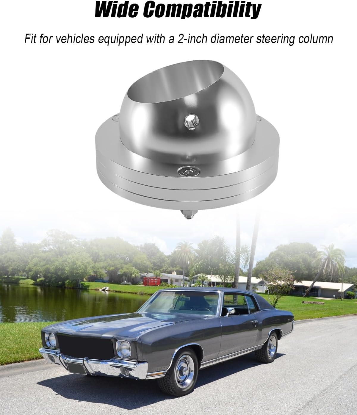 2" Swivel Base Floor Mount & 2" Column Polished Aluminum Keyed Steering Column Mount Fit for Vehicles Equipped with 2 inch Diameter Steering Column