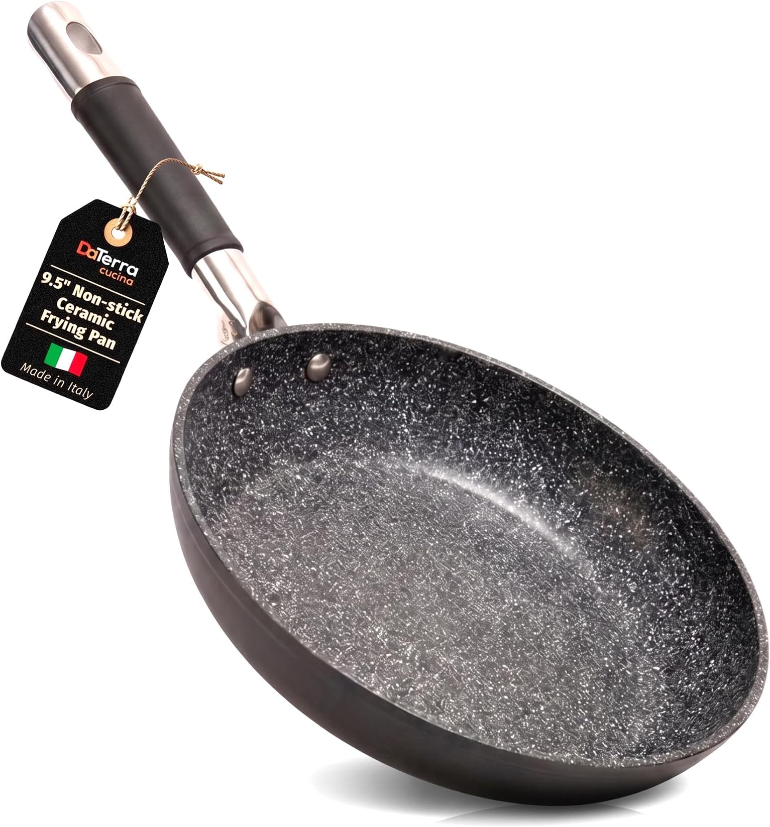 DaTerra Cucina - Ceramic Frying Pan, Induction & Oven, Made In Italy, 9.5"