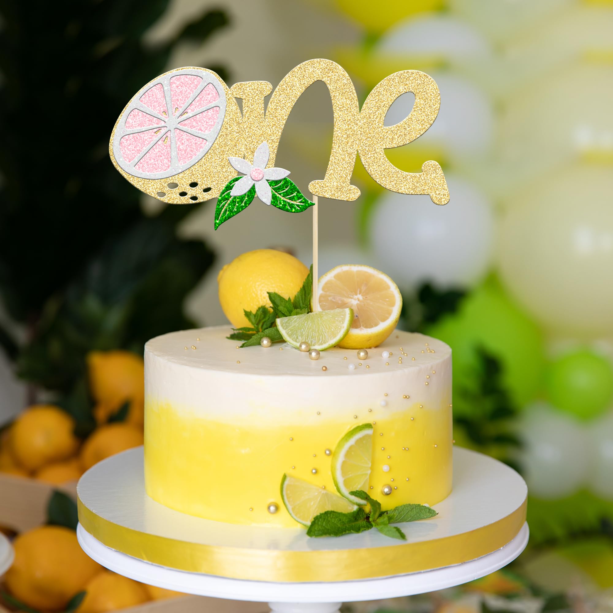 Zitronen-Kuchen Topper Zum 1. Geburtstag – Glitzer Deko Für Baby-Party