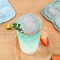 Vista 6 de Molde para cubitos de hielo con forma de búho, bandeja de cubitos de hielo con forma de búho, formas divertidas de molde de hielo de silicona, haz 4