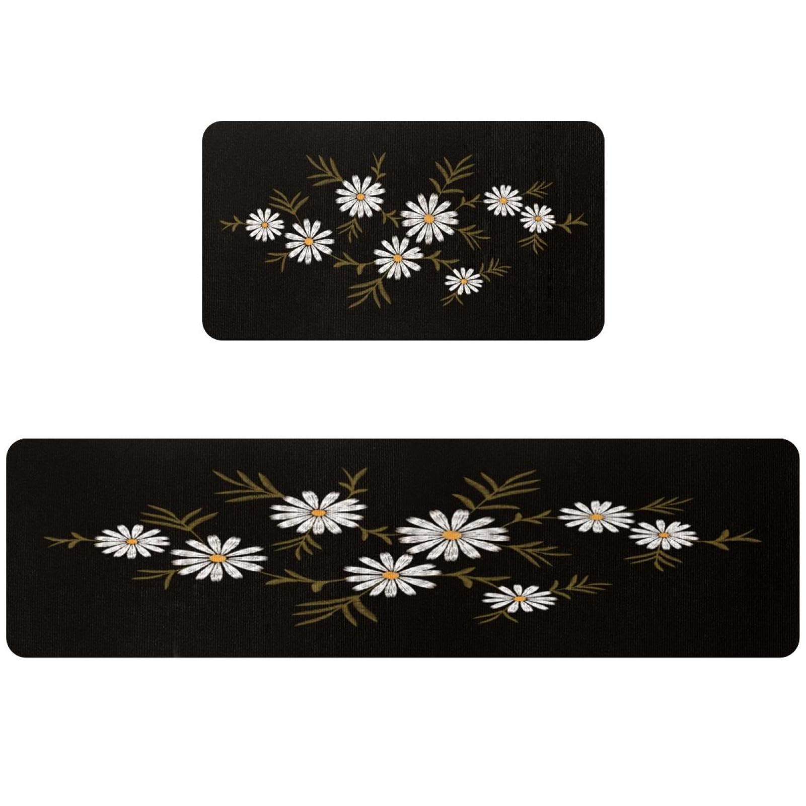 Tapis de cuisine antidérapant lot de 2 tapis de cuisine brodés lavables et absorbants