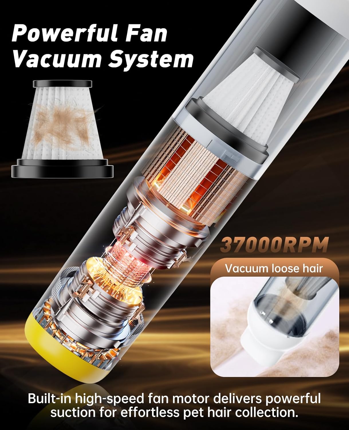 Cordless Dog Vacuum Groomer Kit,Cordless Rechargeable Vacuum Cat Brush for Hair,Handheld mini Pet Vacuum Brush,4200Pa Pet Grooming Cleaner With Comb Hair,Suitable for All Types of Cats and Dogs
