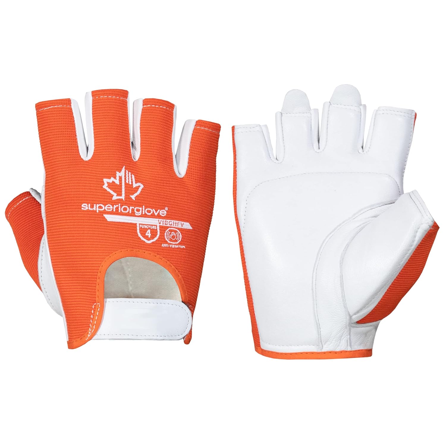 Superior VIBGHFV Vibrastop Goatskin Leather Palm HalfFinger Vibration