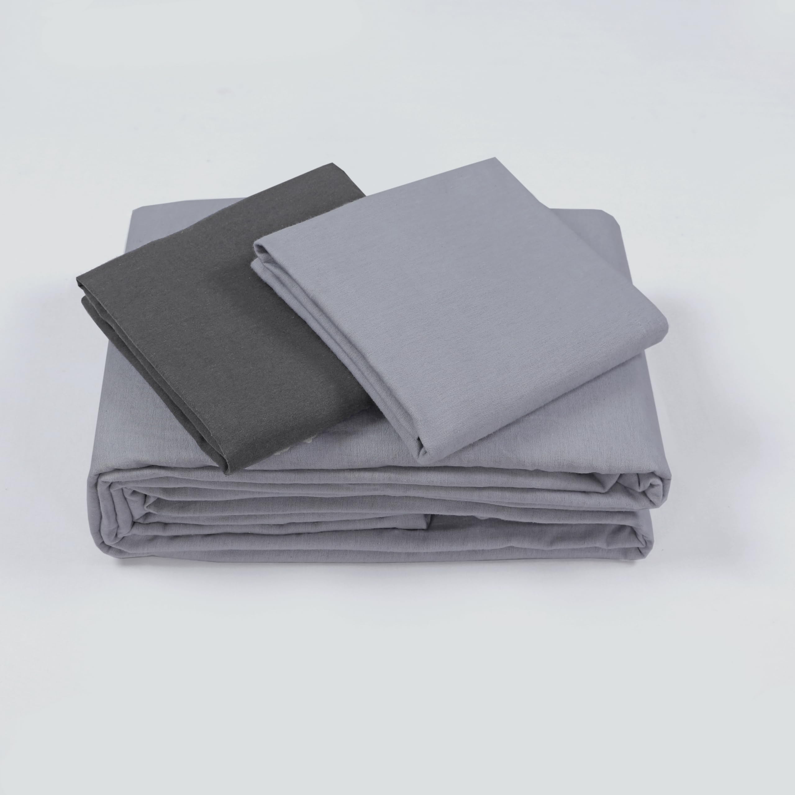 Vision - Juego de Funda nórdica de Franela de Color Gris y Antracita, Reversible, 240 x 220 cm con 2 Fundas de Almohada Surtidas, 65 x 65 cm, 100% algodón, Franela