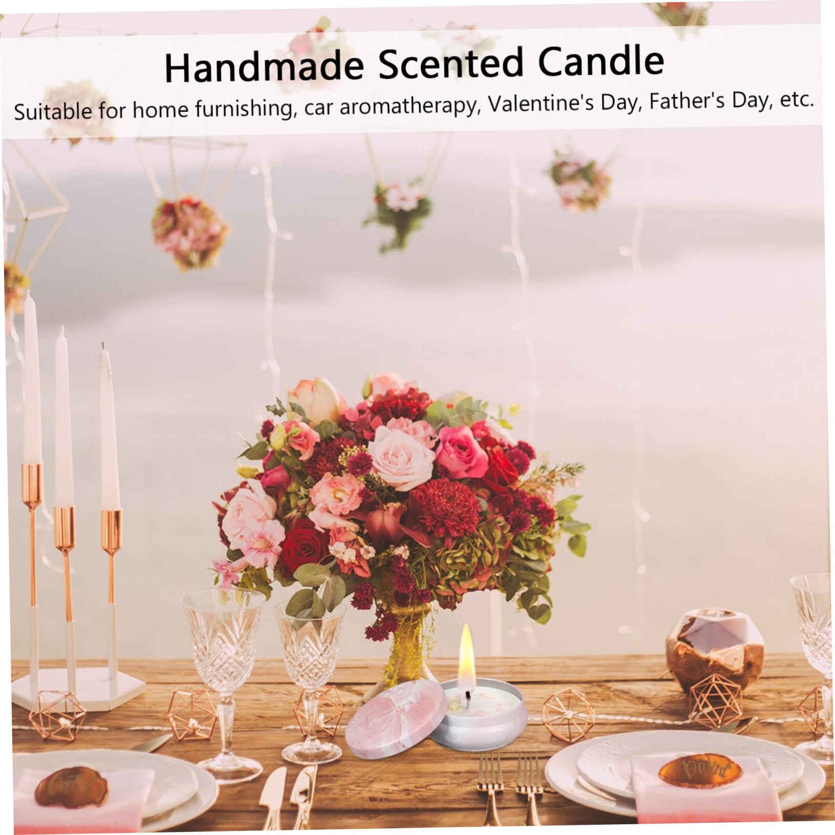 minkissy 2stücke Duftkerze Für Valentinstag Handgemachte Romantische Sojawachskerze Rauchfrei Und Stilvoll Für Hochzeiten Partys Für Freunde Und Familie