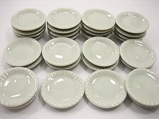 30x30mm White Plates Dishes Dollhouse Miniatures Ceramic Kitchen Supply 12567