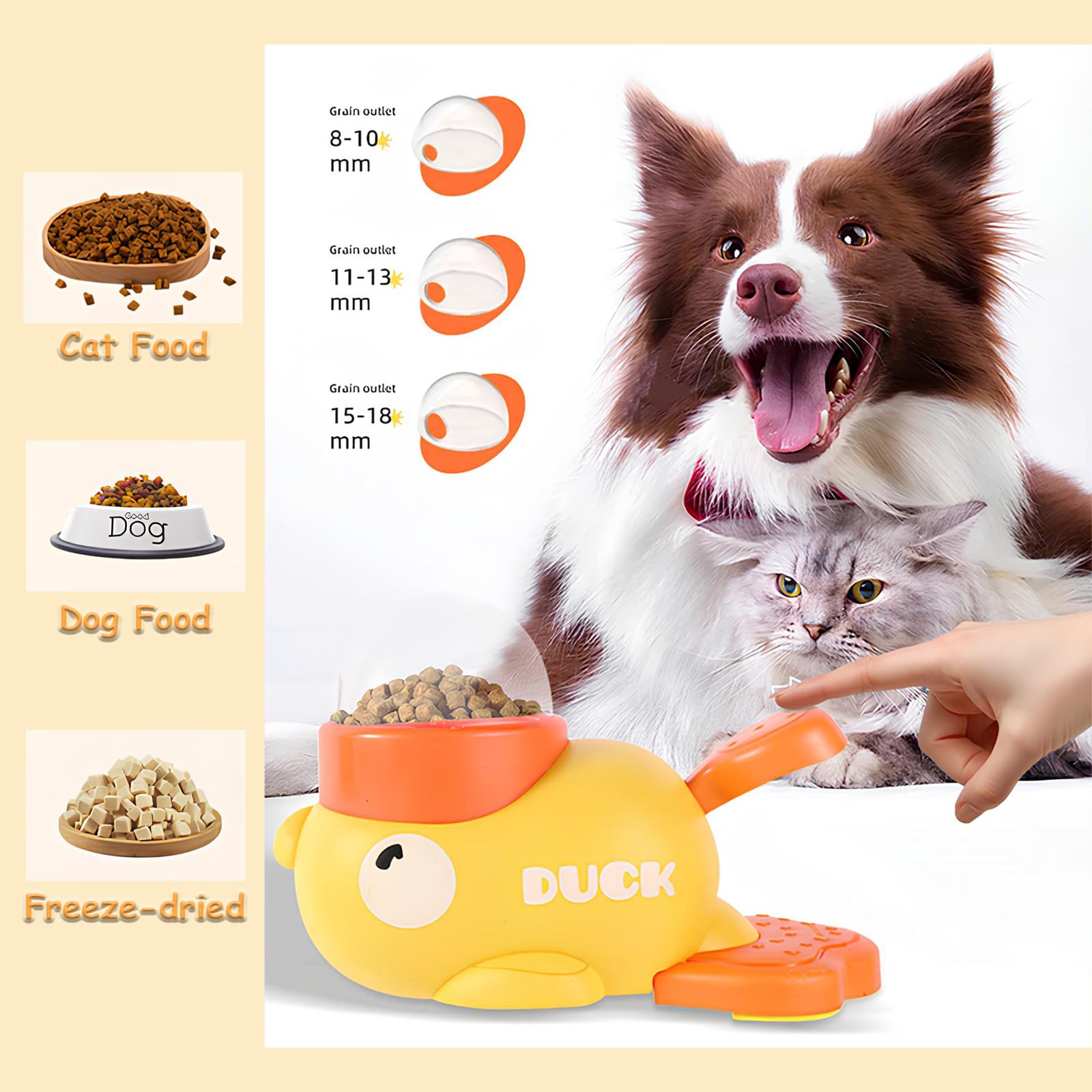 Duck Treat Dispenser, Giocattolo Erogatore Interattivo, Gioco Dispenser Cibo per Cani, Interactive Pet Automatic Feeder Toy, per Animali Domestici, Dolcetti di Interazione per Arricchimento