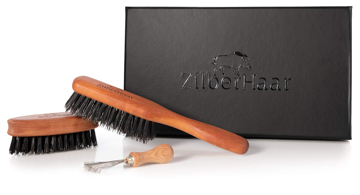 Zilberhaar Beard Brush Grooming Kit (Soft Version) 2nd Cut Boar Bristles Ideal for