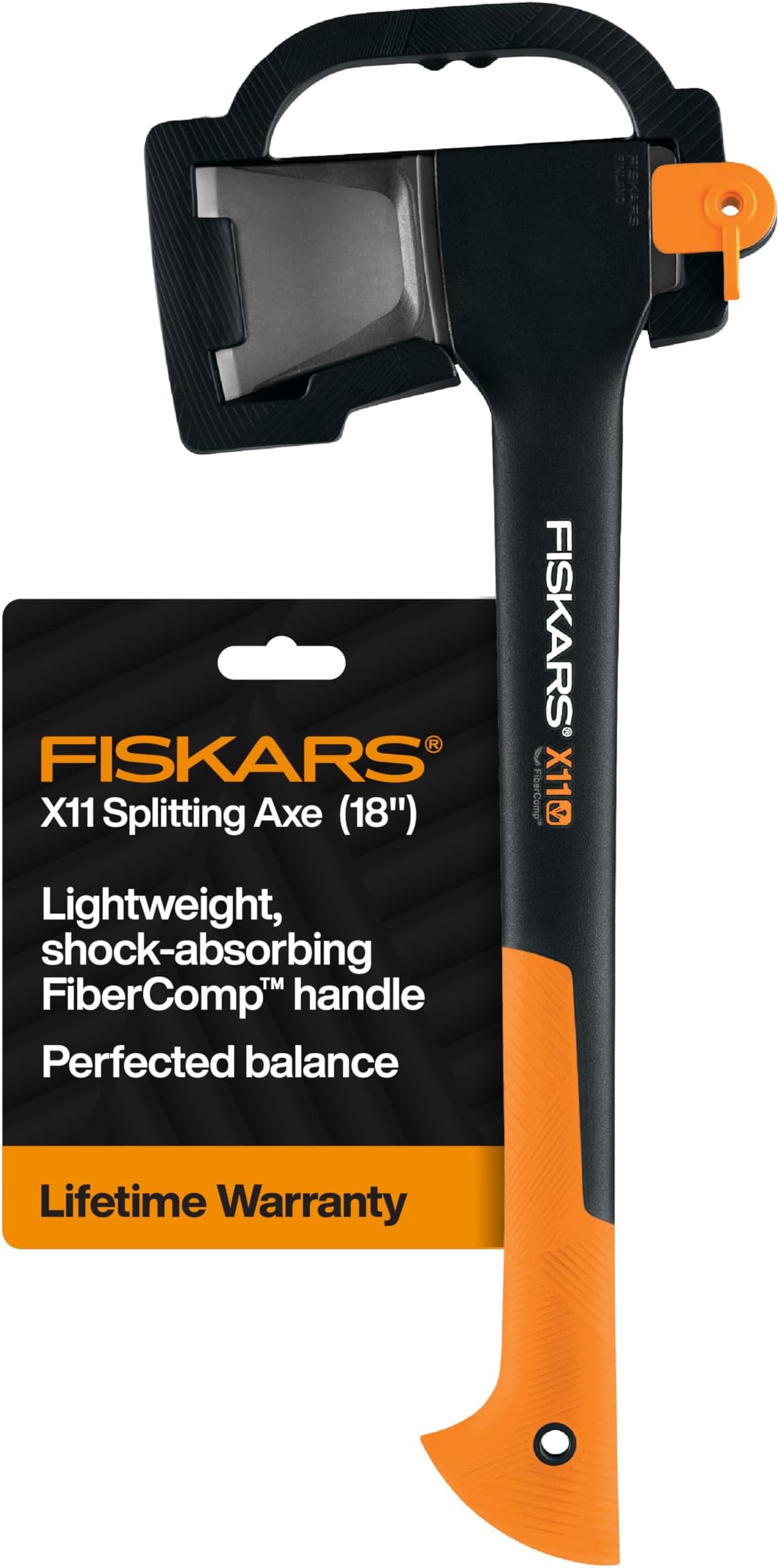 Fiskars X11 Splitting Axe Hatchet, Tree Branch Cutter and Wood Axe for Small Logs (17-Inch Axe) with Shock-Absorbing Handle