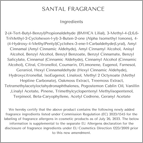 Miniatura 5 de Aceite difusor Santal de 4.2 fl oz, aroma puro de Santal 26, aceite esencial perfumado de primera calidad para nebulizador y difusor ultrasónico