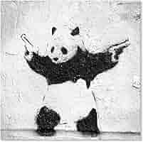 Amazon.co.jp: 7 CANVAS Banksy バンクシー パンダが銃を持つ