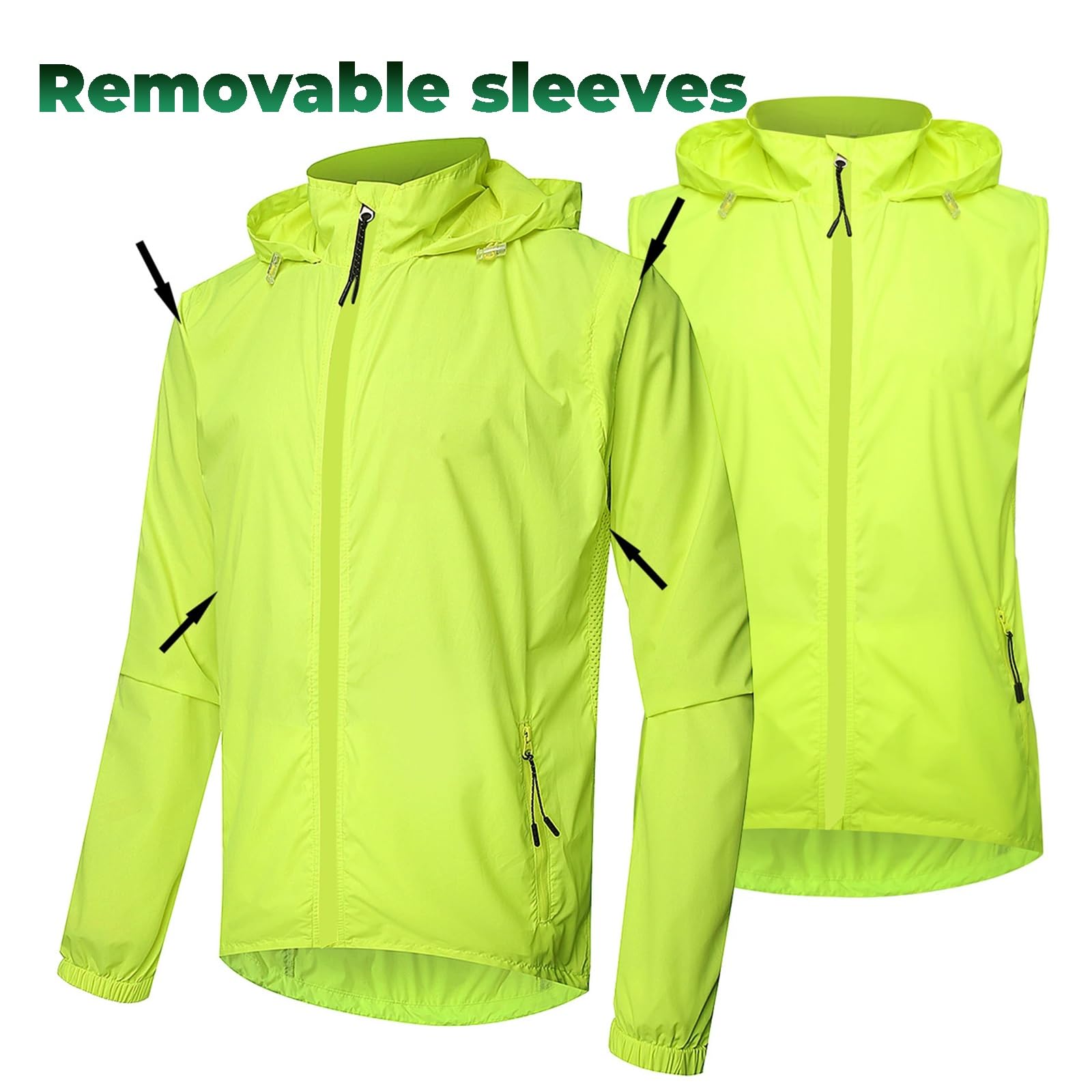 Chaqueta Ligera De Ciclismo Para Hombre,Empaquetable,Sin Mangas,Cortavientos Impermeable