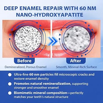100% Pure Nano Hydroxyapatite Powder for Deep Enamel Remineralization, Cavity Defense, Sensitivity Relief & Teeth Whitening Hydroxyapatite Powder for DIY Toothpaste High-Purity, Fluoride-Free, 40g