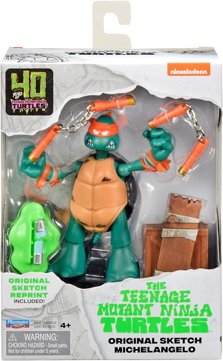 PlayMates TMNT Classic Sketch Turtle FIG Michelangelo