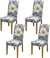 Vista 8 de Fundas para sillas de comedor, juego de 2 fundas para sillas de comedor o cocina, lavables, protectoras, para sillas Parsons, para el hogar, Beige