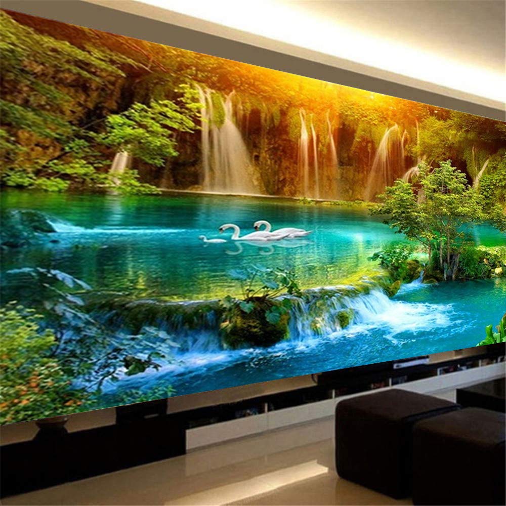 Nicole Knupfer 5D Diamant Painting Kit – 150x60 Cm Landschaftsbild Zum Selbermachen, Wohnzimmer-Deko