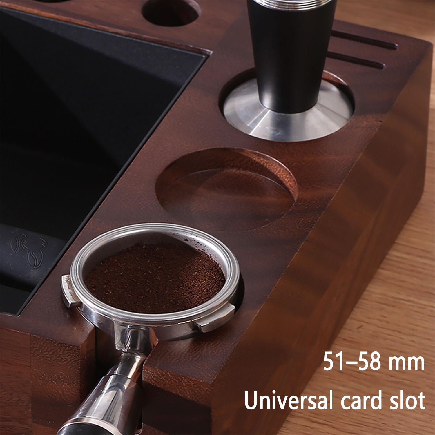 Pojemnik Na Fusy Z Kawy, Stacja Do Ubijania Kawy Espresso Z Ubijakiem I Uchwytem Na Portafiltr, Wyjmowana Tacka Na Resztki, Uniwersalny Otwór 51-58 Mm Do Blatu Biurowego Do Kawy Espresso