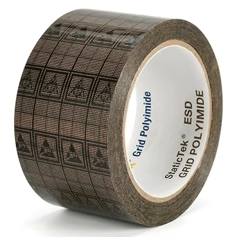 Conductive Grid Tape, Secure Electronic Components with EMI Sheilding Tape for ESD Sensitive Applications, 3 Layers, Full Ground Protection, Anti Static, 4 Inch x 36 Yards, 1 Roll