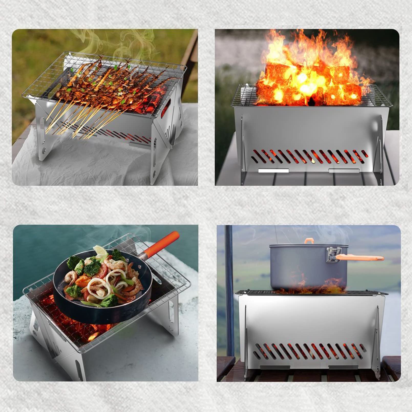 poêle à bois en plein air ustensiles de cuisine Po... – Grandado