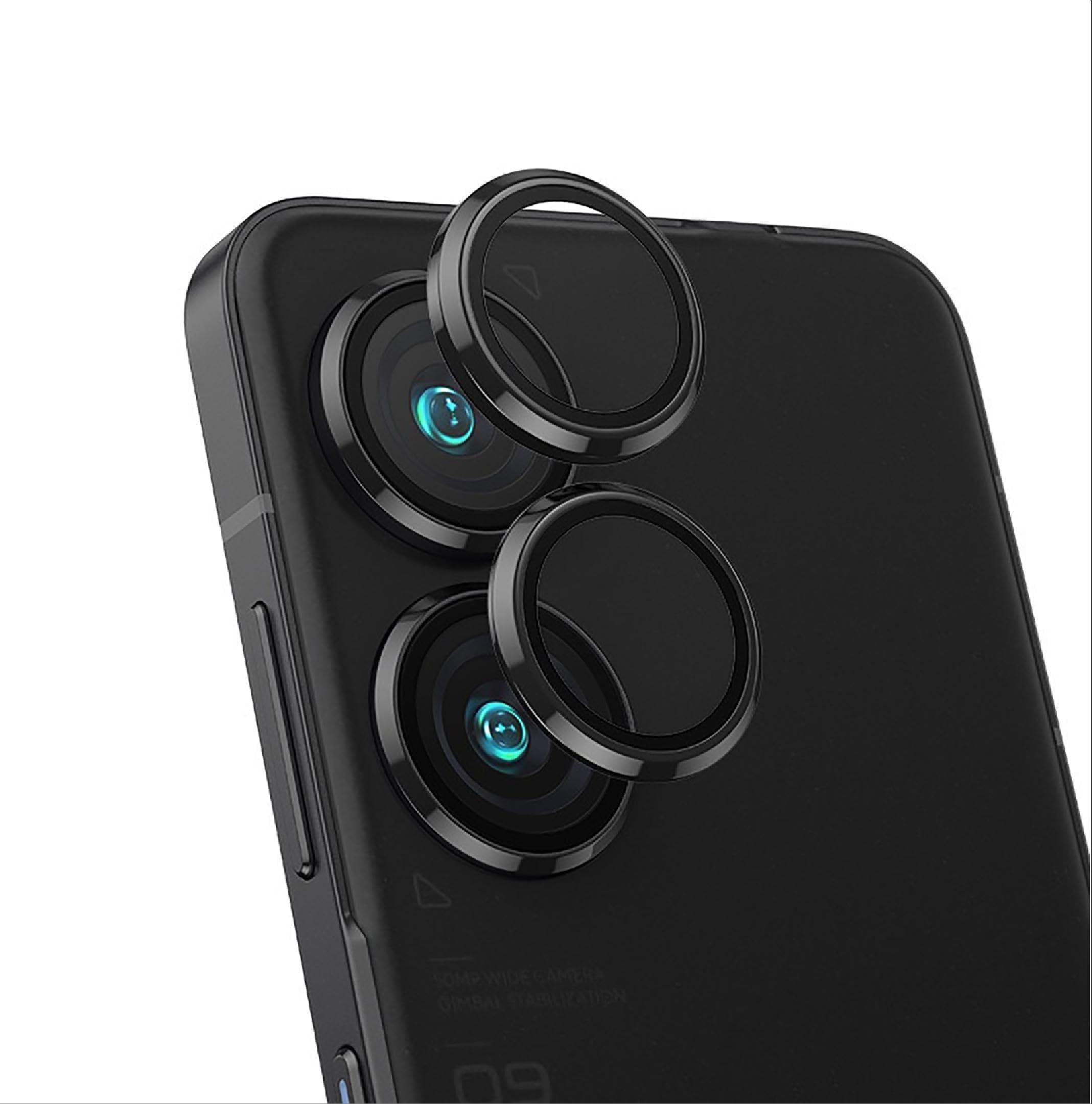 [Comprehensive Protection Camera Lens Protector Compatible with ASUS Zenfone 10, [Double Protection] Metal + Tempered Glass, Camera Protector – Black