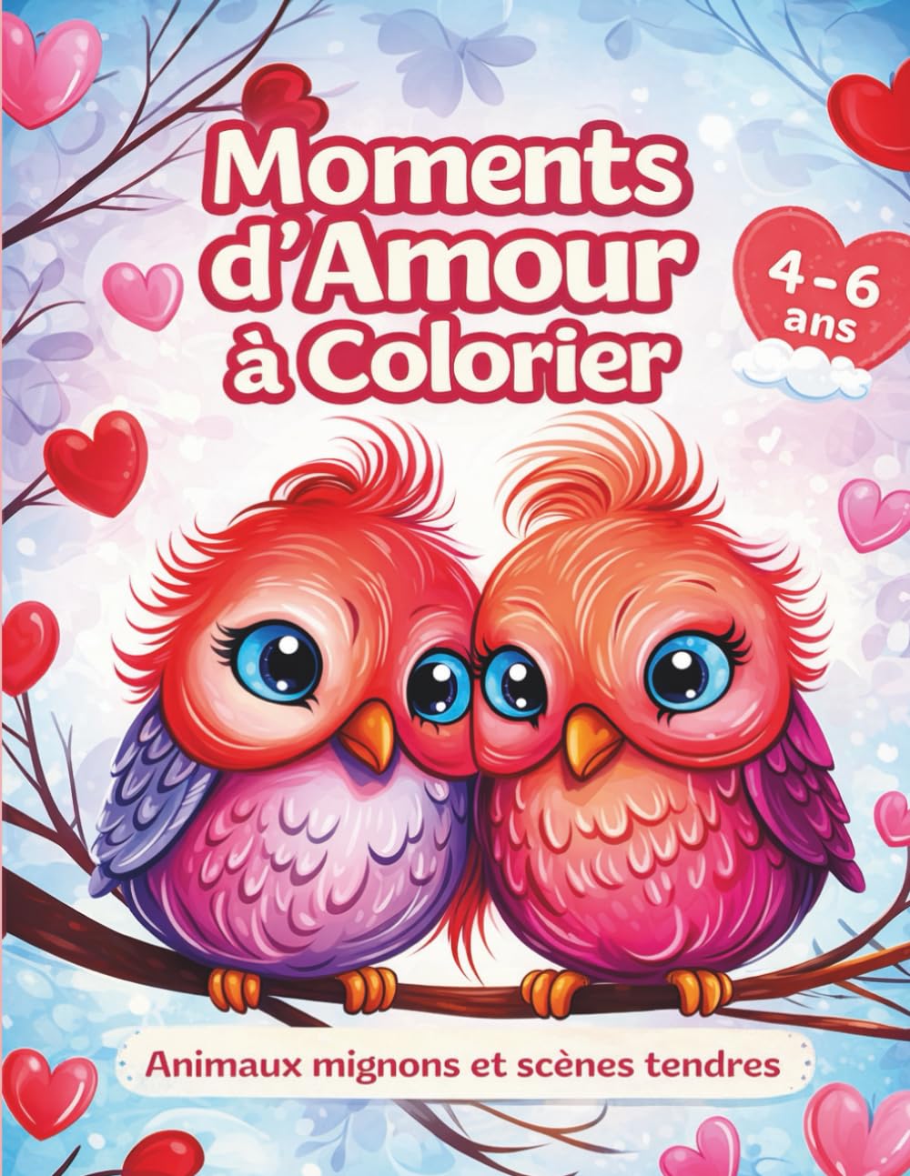 Moments d’Amour à Colorier: Animaux mignons et scènes tendres pour enfants de 4 à 6 ans