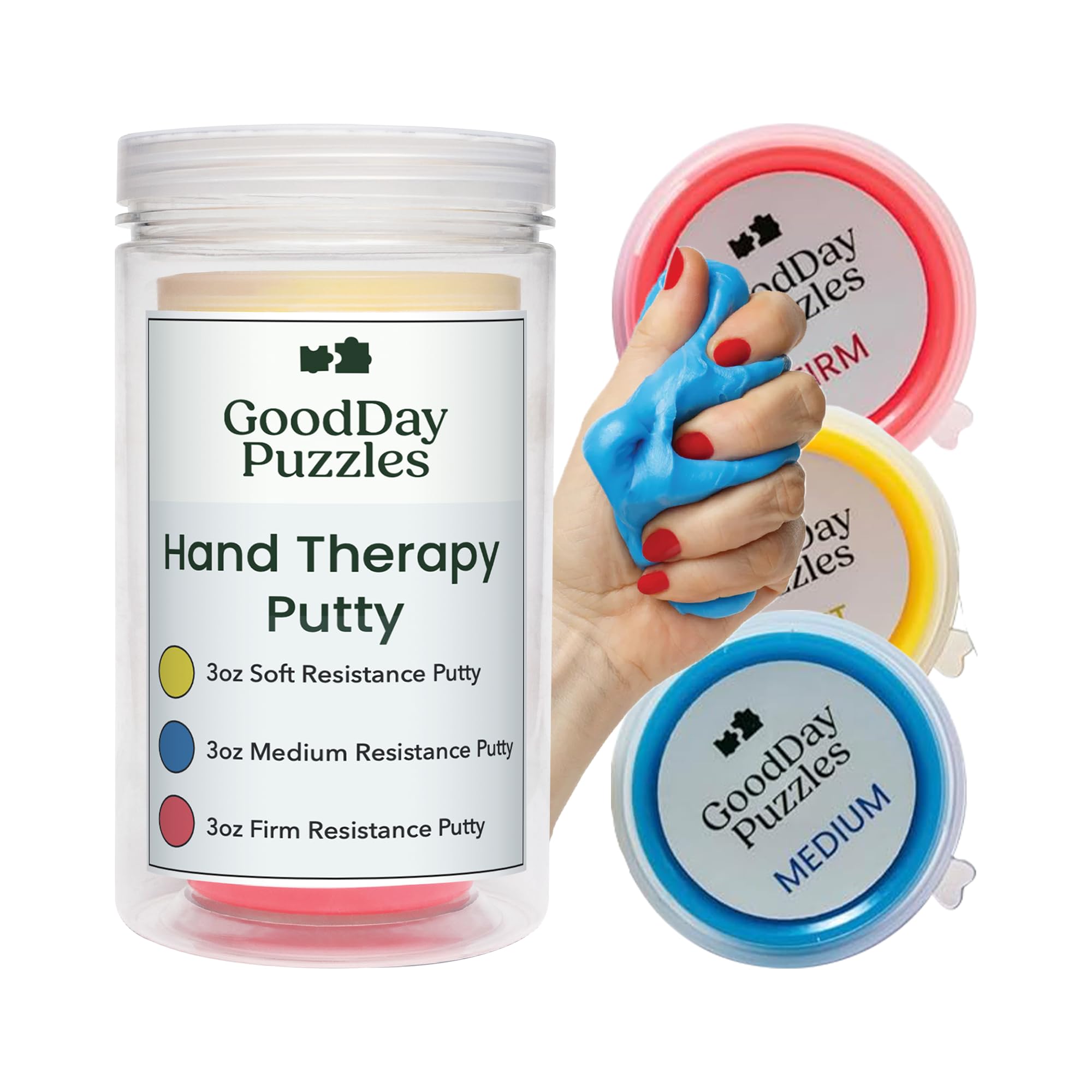 Hand Therapy Putty 3 Piece Set - Stress Relief Putty