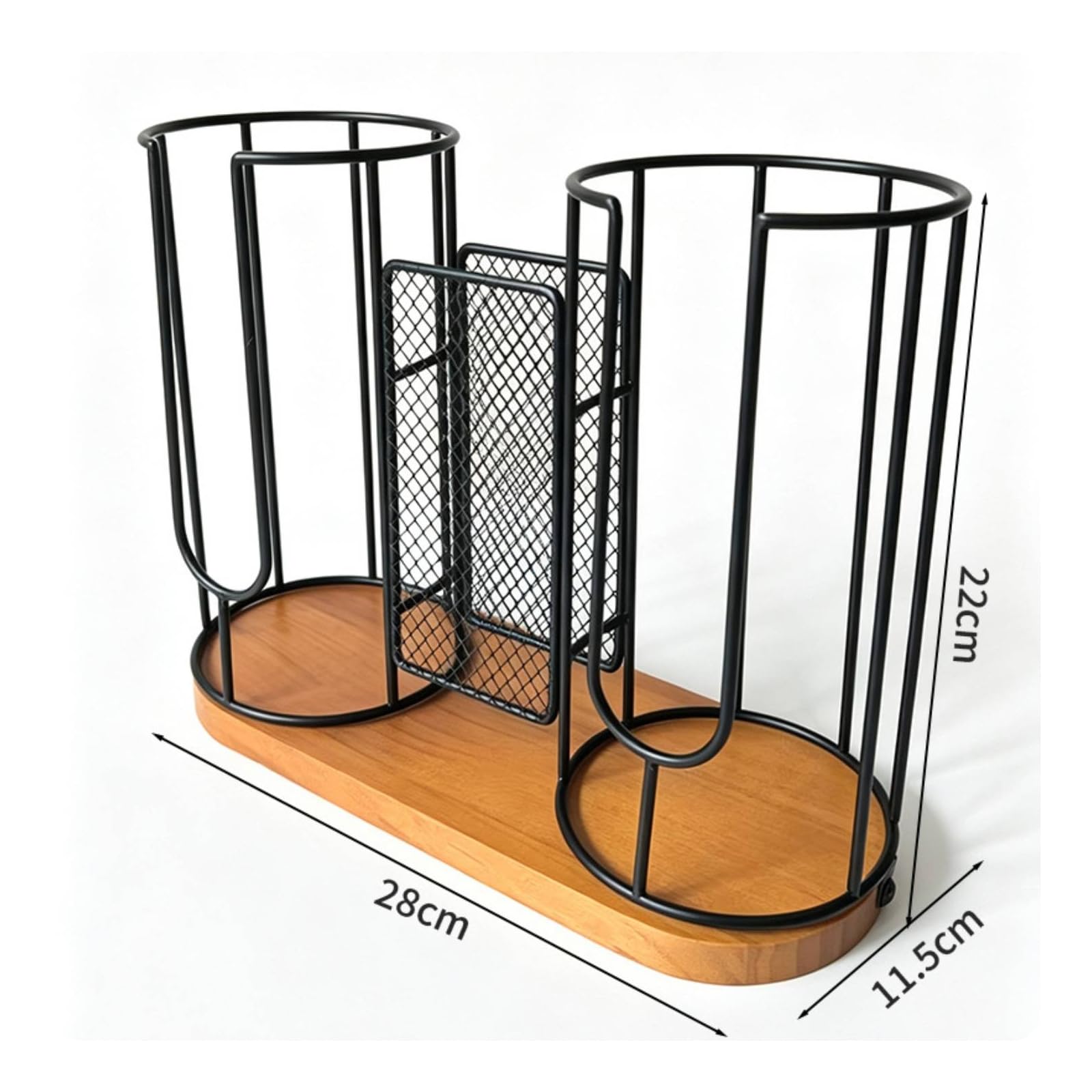 Gralara Rack Portavasos Encimera Negro | Resistente, Dispensador Vasos Papel para mostrador, Organizador Escritorio para Vasos, Bar, Cafetería, Estilo C