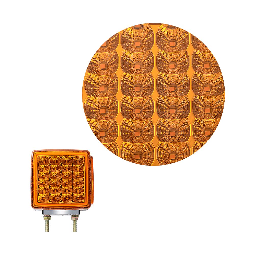 Square Dual Face Stud Mount Pedestal Cab Fender Turn Signal Lights 51 LED Truck - Foto 1