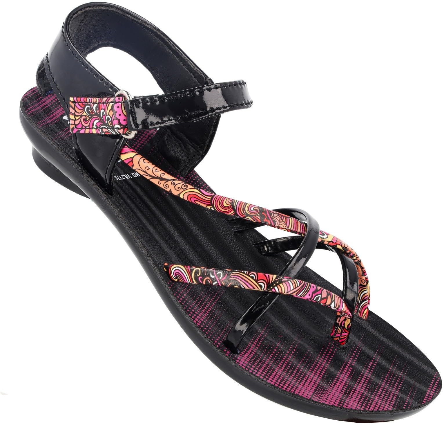 WALKAROO WL7775 Womens Fashion Sandals for Casual Wear and Regular use - Black Pink (B0CNRQKKV4) Amazon Price History, Amazon Price Tracker