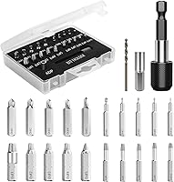 Vista 11 de Nuovoware Juego de extractor de tornillos dañados, 33 piezas mejoradas, kit extractor de tornillos pelados fácil de quitar, juego de removedor