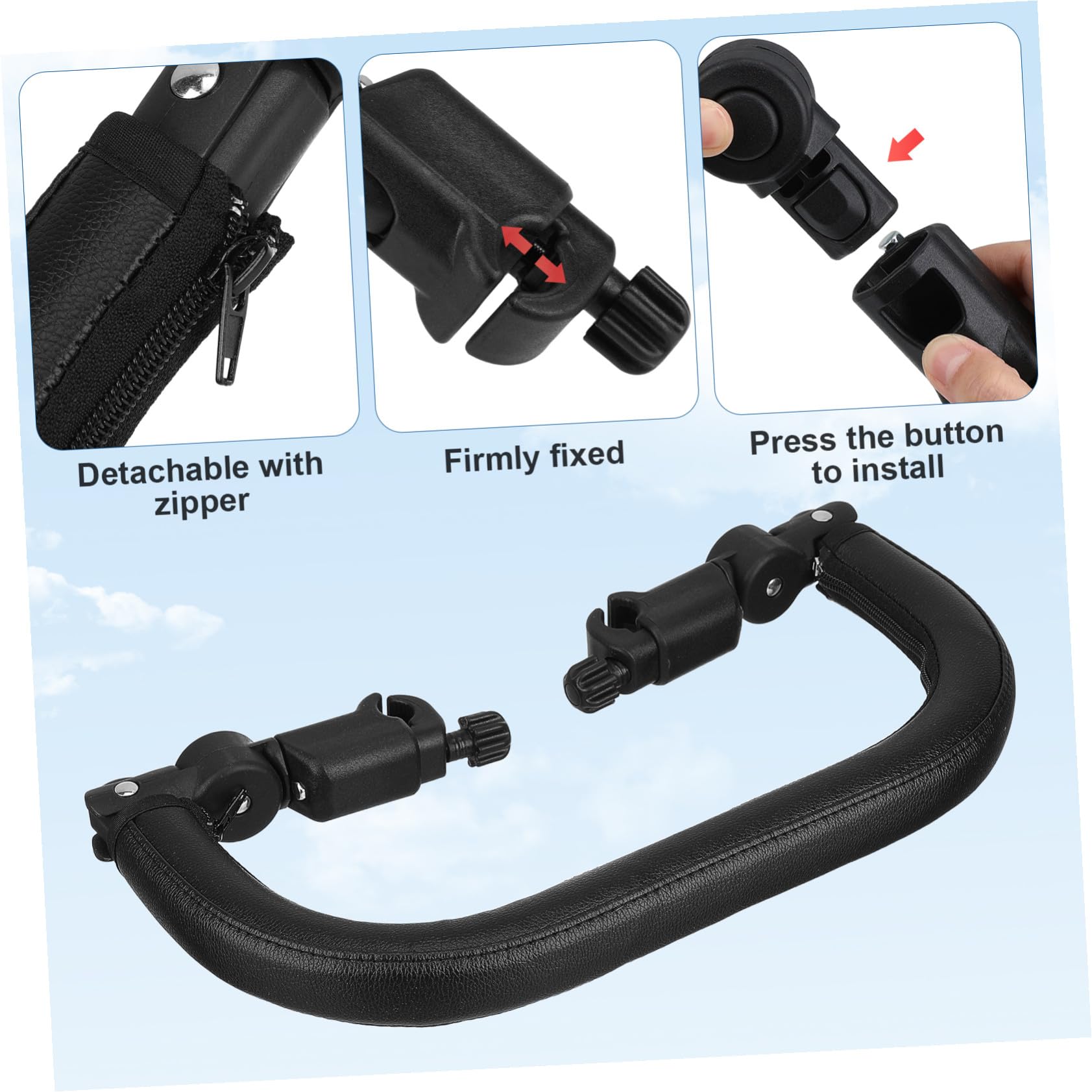 Barre de Protection pour Poussette en Cuir Pu, Tube 3 Cm