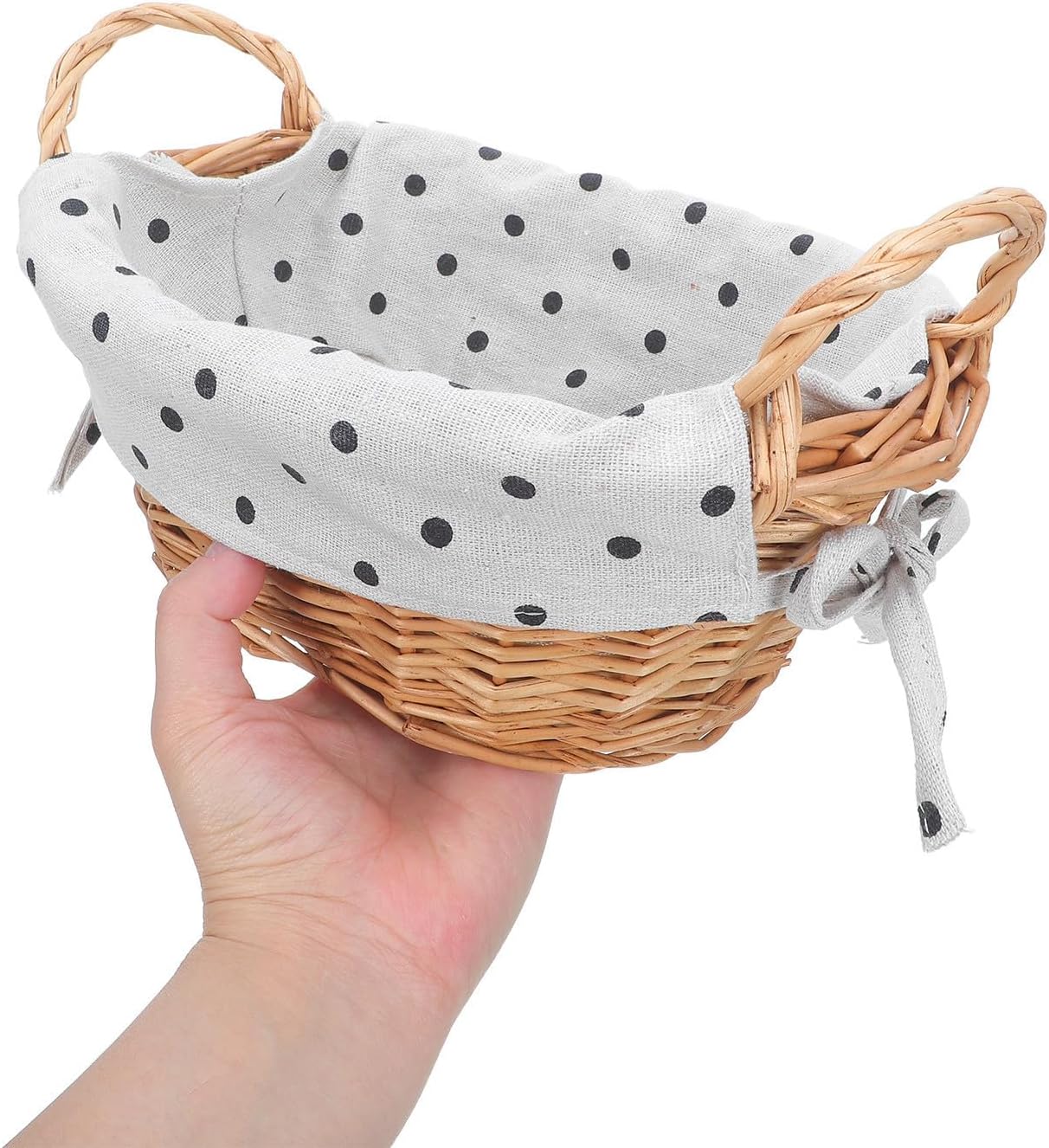 Ciieeo Small Desktop Storage Basket with Handles and Liners, Hand-woven