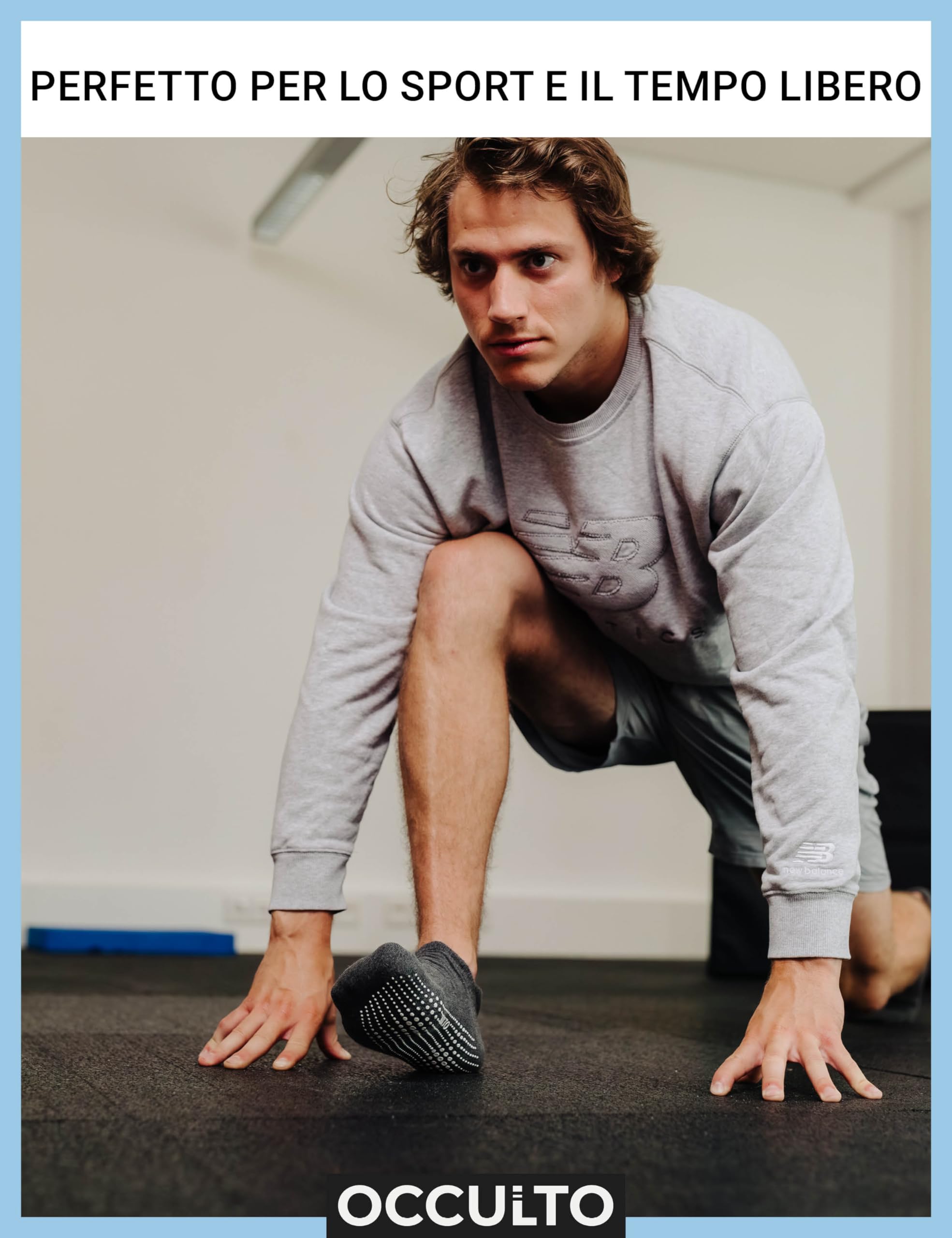 Occulto CALZINI ANTISCIVOLO per DONNA e UOMO (2-4 PAIA), CALZE ANTISCIVOLO DONNA e UOMO per YOGA, PILATES e FITNESS