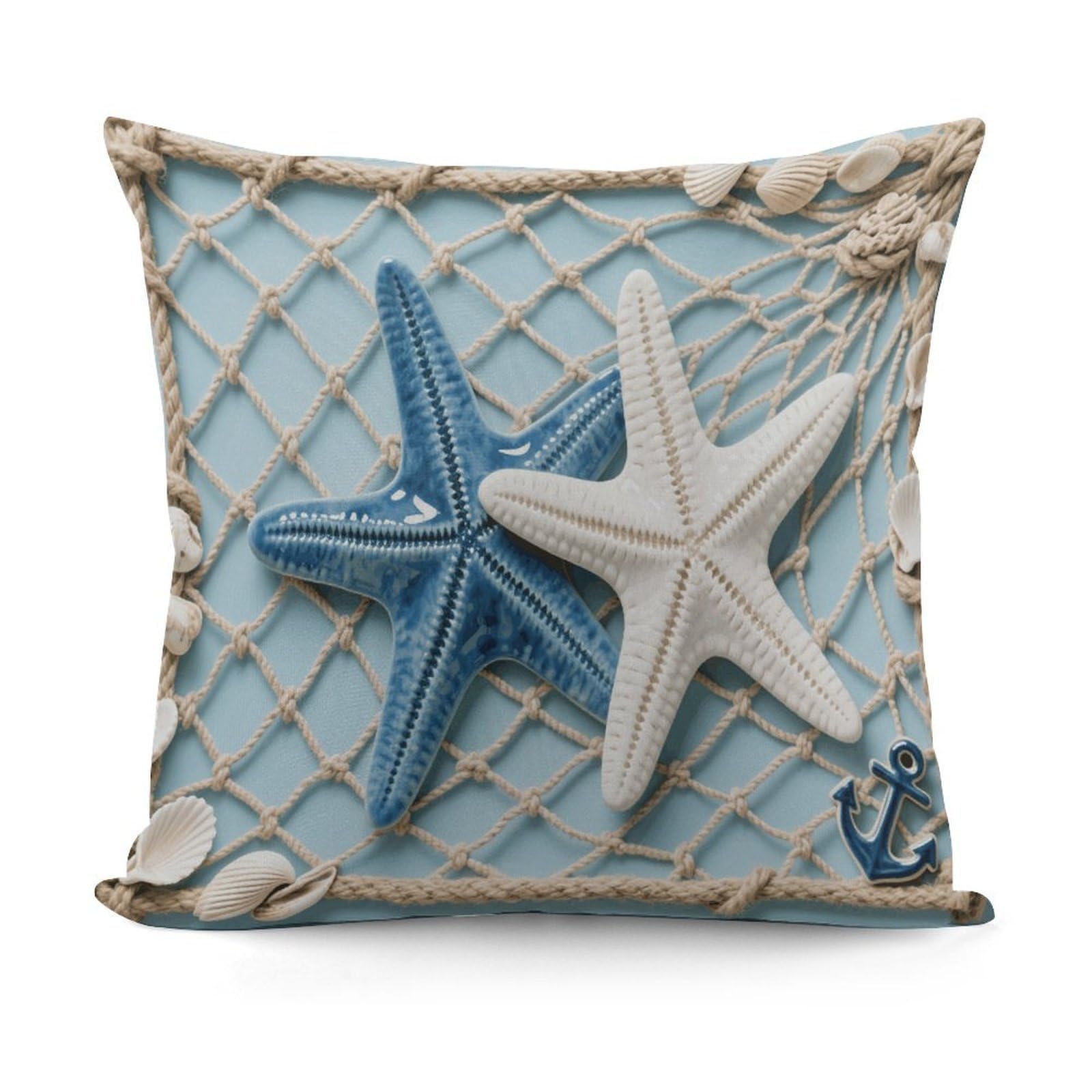 VstaDank Sea Theme Starfish Throw Pillow Cover Soft Square Cushion Cover Art Artwork Pillow Covers Mordern Couch Pillow Covers Decorative Cushion Case for Chair Couch Bedroom Living Room