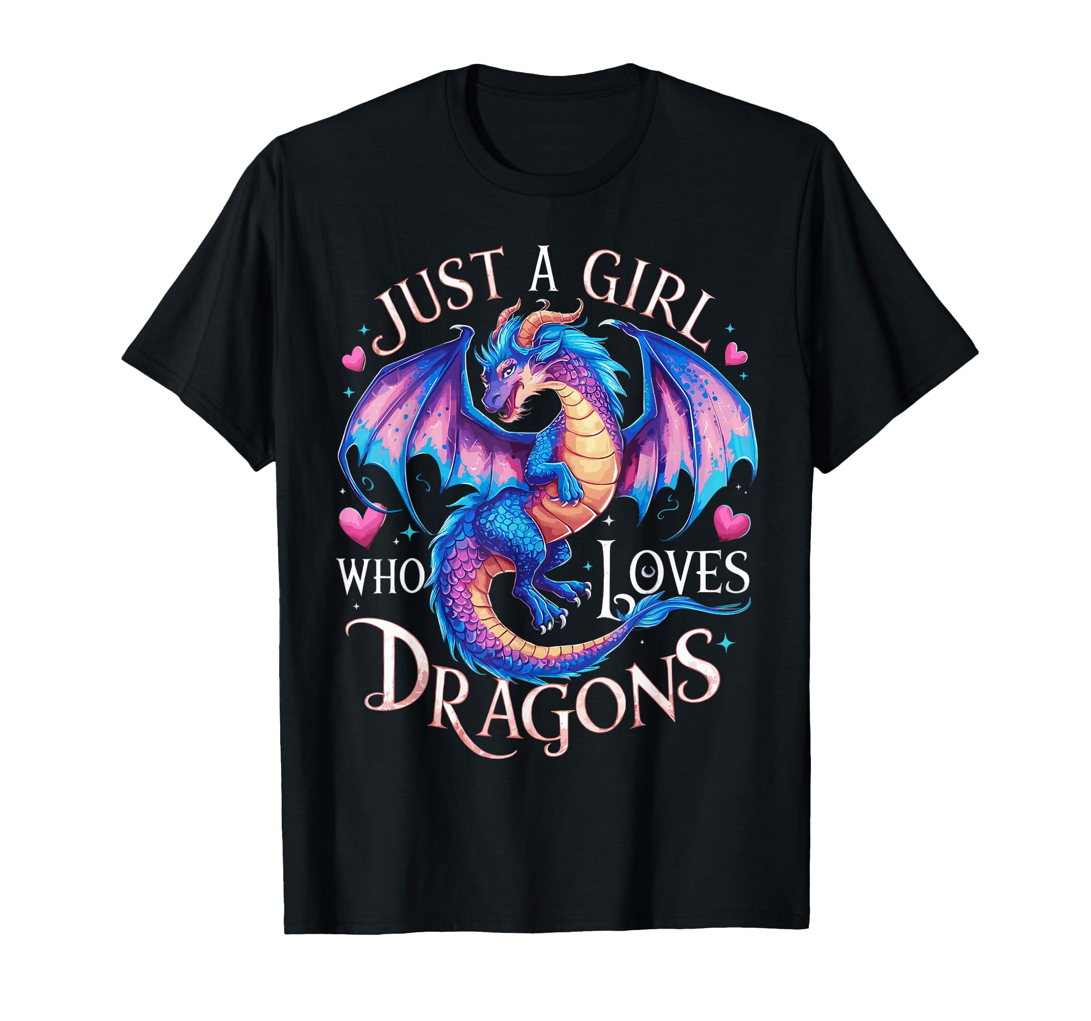 Amazon.com: Just A Girl Who Loves Dragons Women's Girls Cute Dragon T ...