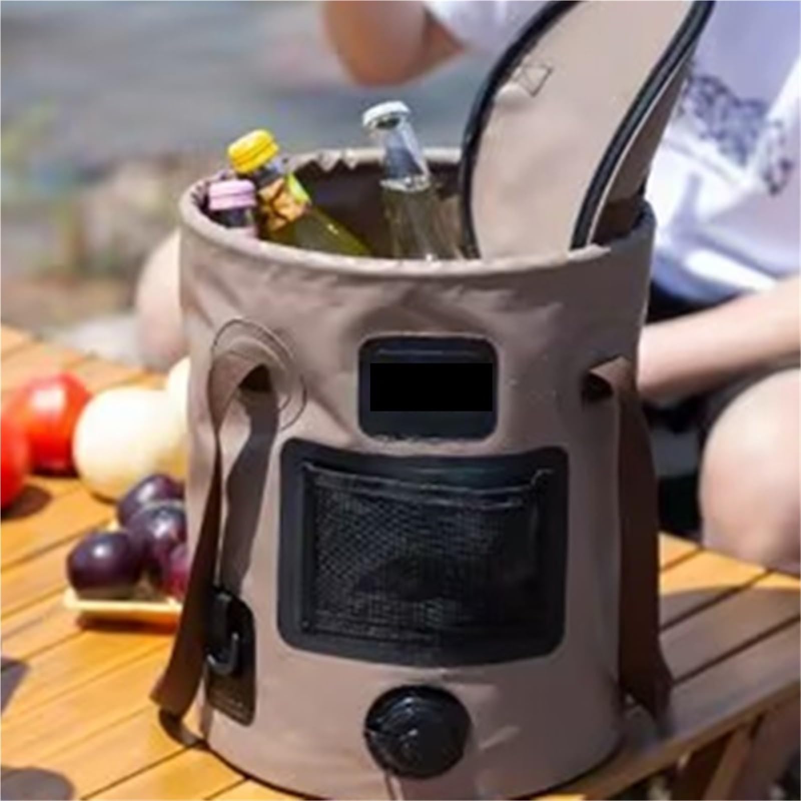 Seau Pliant Camping 25L Pied De Lavabo Vertical