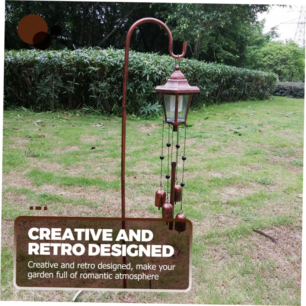 Campanelli a Vento Solari Decorativi in Ferro per Giardino | Luce Ornamentale da Esterno, Stile Creativo Retrò, Uso in Cortile e Area Verde