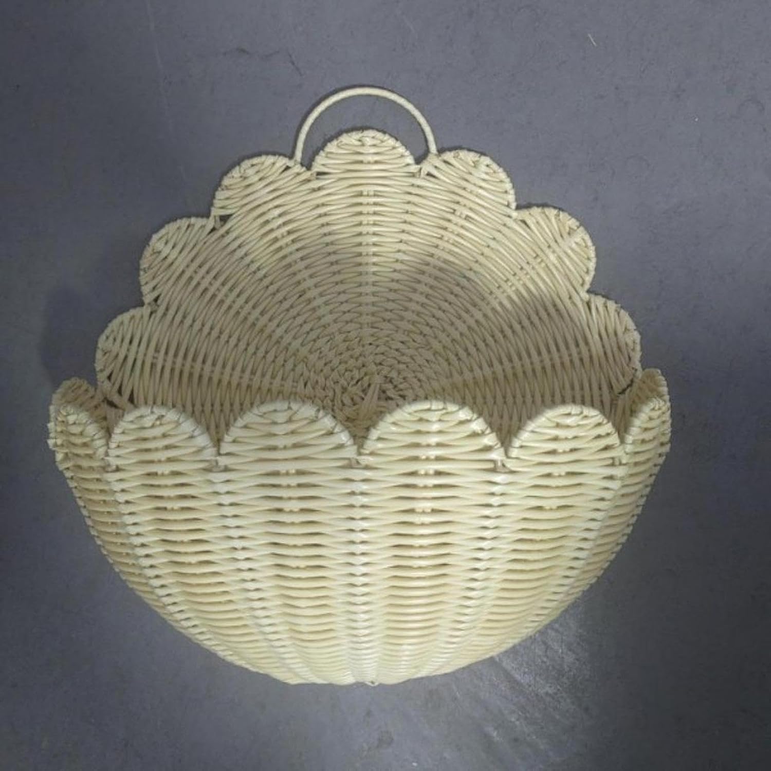 Woven Wall Basket Sundries Organizer Decorative Portable Storage Container Hanging Storage Basket for Home Kitchen Magazines- L